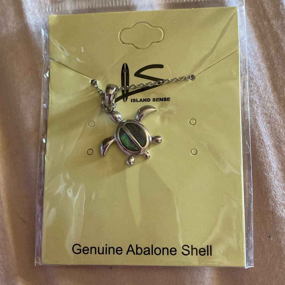 Silver Turtle, Silver Turtle Necklace with Abalone Shell, has small chain